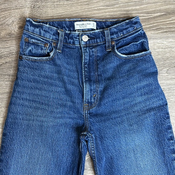 Abercrombie & Fitch The 90’s Straight Ultra High Rise Jeans Blue Sz 25 - Picture 4 of 13